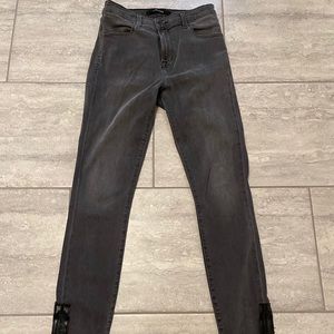 J Brand Maria high-rise skinny jeans w/ ankle zip
